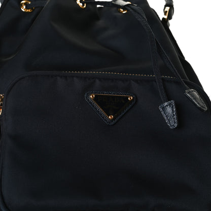 Prada Saffiano Tessuto Nylon Mini Bucket Crossbody Bag Navy 10 of 14