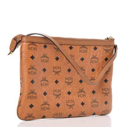 MCM Visetos Liz Shopper Tote Pouch Cognac 3 of 12