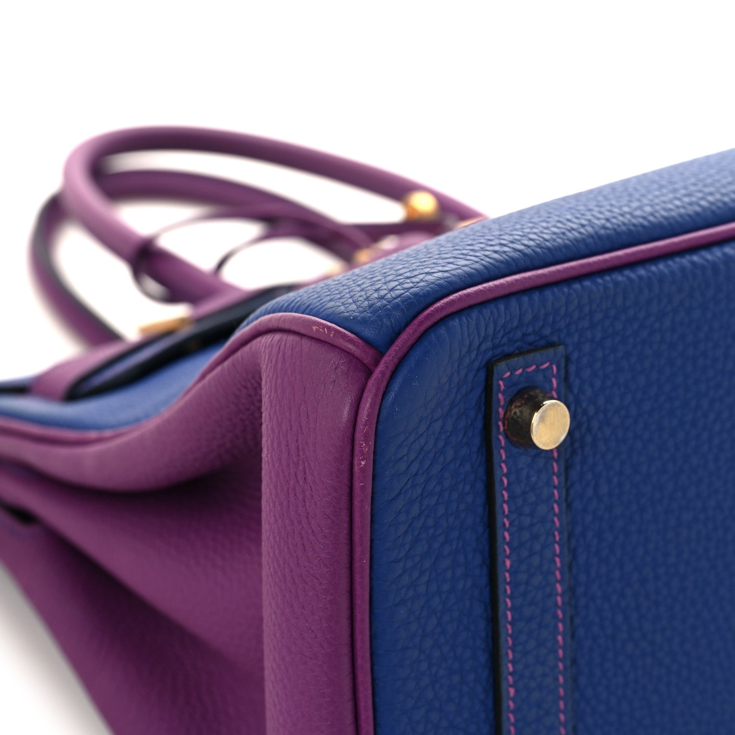 Hermes Togo Horseshoe Birkin 30 Blue Electrique Anemone 9 of 12