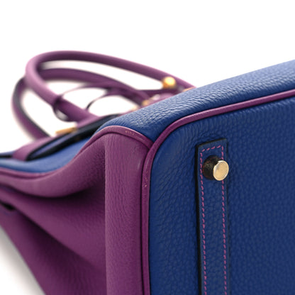 Hermes Togo Horseshoe Birkin 30 Blue Electrique Anemone 9 of 12