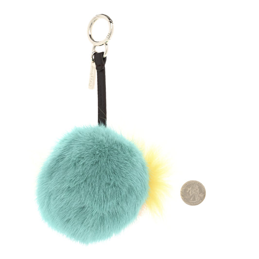 Shiny Nappa Mink Fox Fur Crystal QuTweet Dazzling Bag Bug Charm Bordeaux Seashell Multicolor