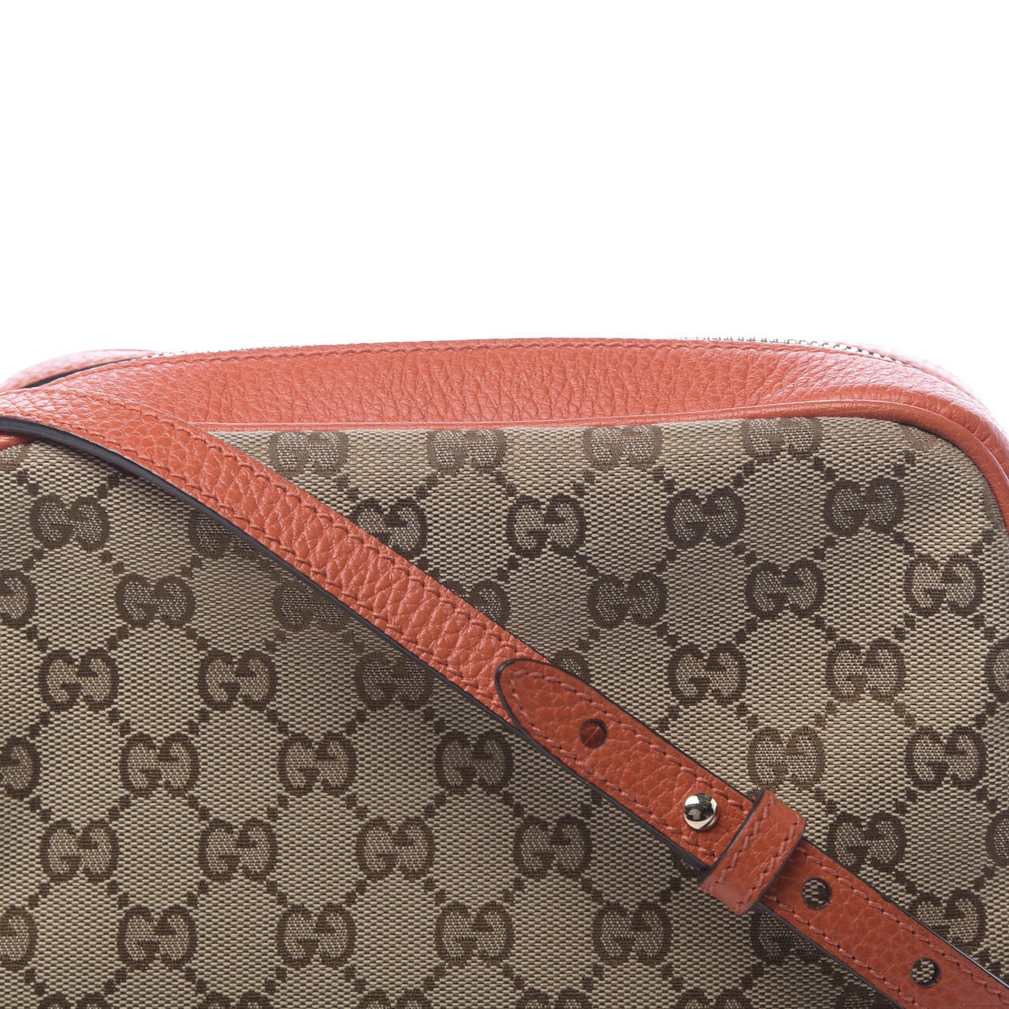 Monogram Dollar Calfskin Mini Bree Messenger Bag Beige Ebony Sun Orange