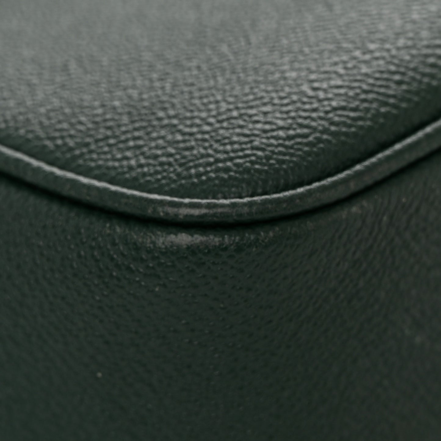 Soft Grain Calfskin Small Buckle Zip Bag Green