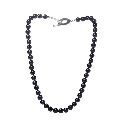 Tiffany Sterling Silver Black Onyx Bead Toggle Necklace 3 of 4