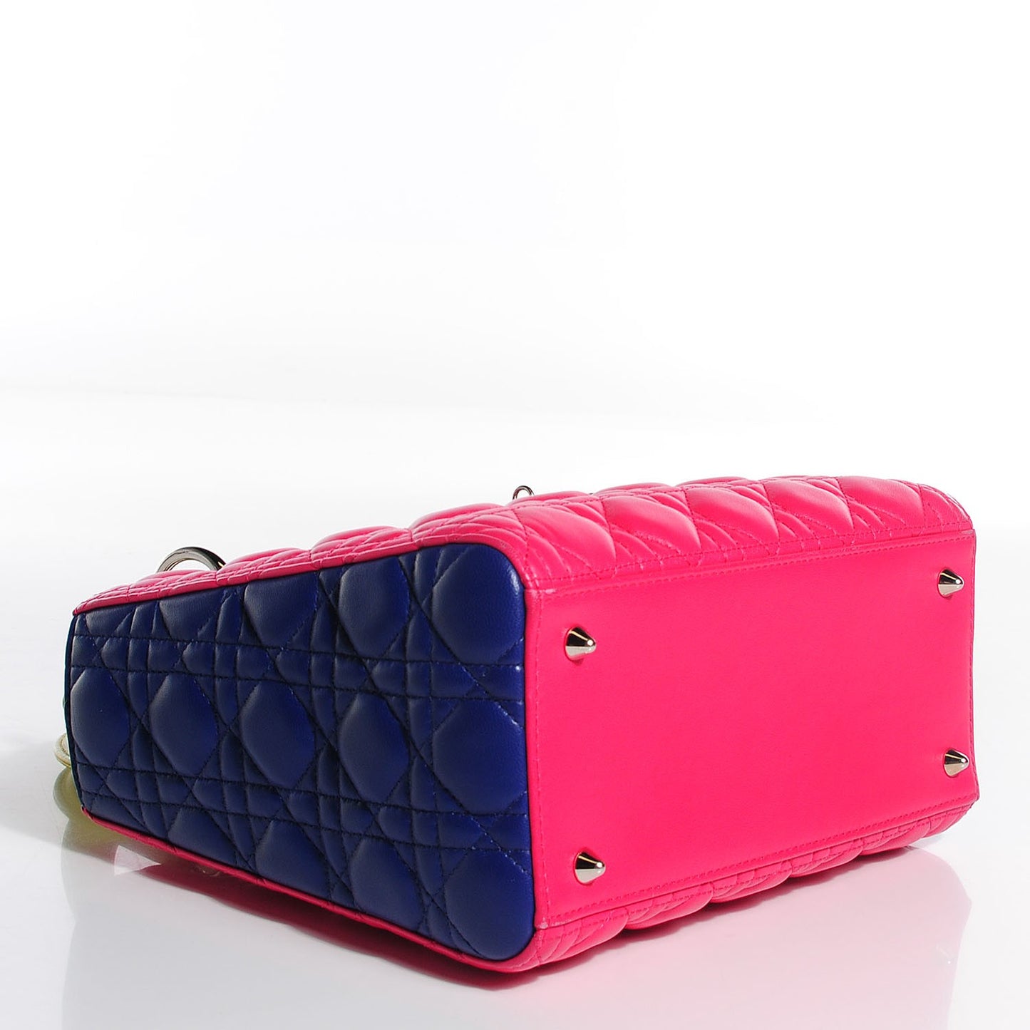 Lambskin Cannage Medium Tri-Color Lady Dior Pink Blue Yellow