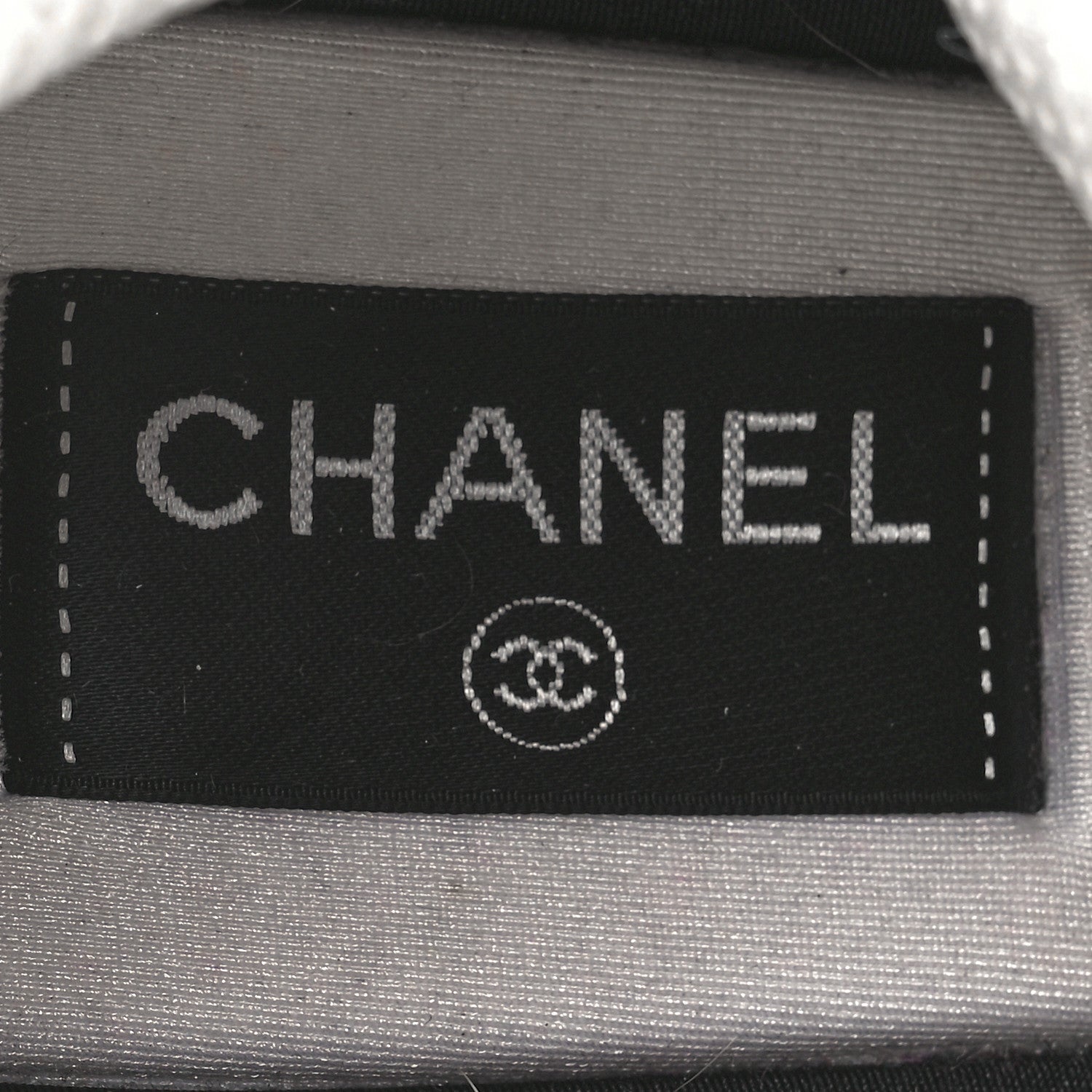 Chanel Nylon Suede Calfskin CC Sneakers 41 White Dark Grey 6 of 8