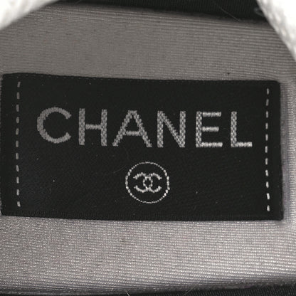 Chanel Nylon Suede Calfskin CC Sneakers 41 White Dark Grey 6 of 8
