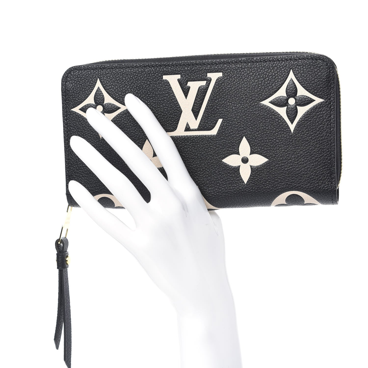 Louis Vuitton Empreinte Monogram Giant Zippy Wallet Black Beige 2 of 8