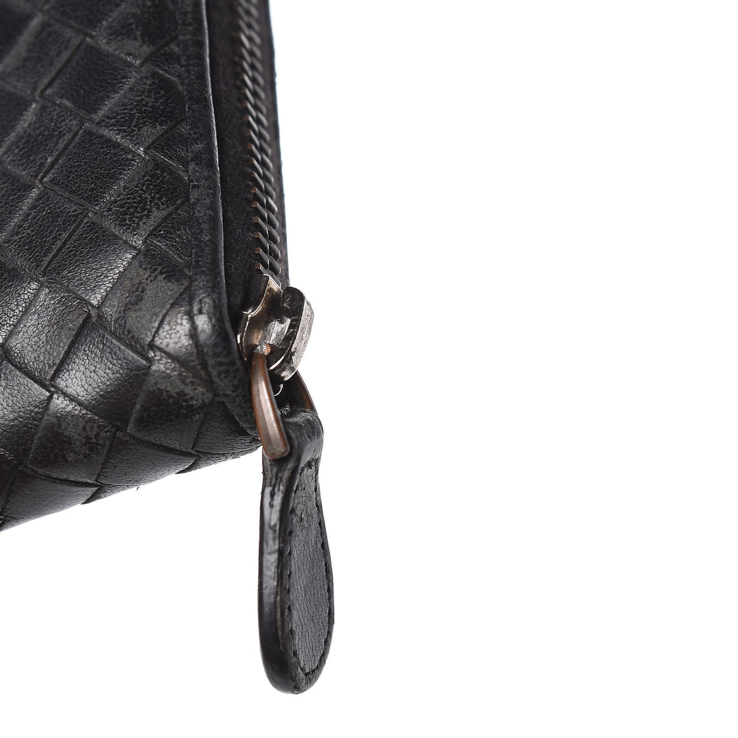 Nappa Intrecciato Zip Around Wallet Black