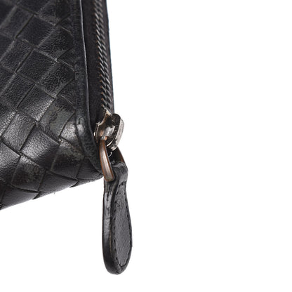 Bottega Veneta Nappa Intrecciato Zip Around Wallet Black 10 of 12