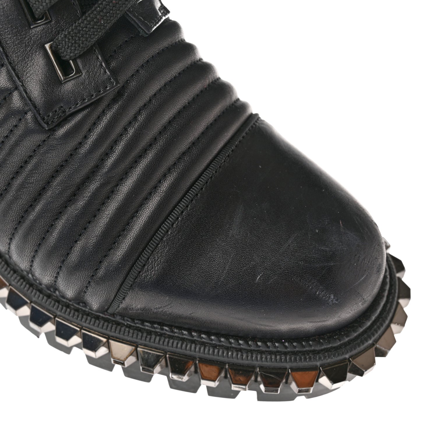 Calfskin Quilted Yetota Combat Boots 40 Black
