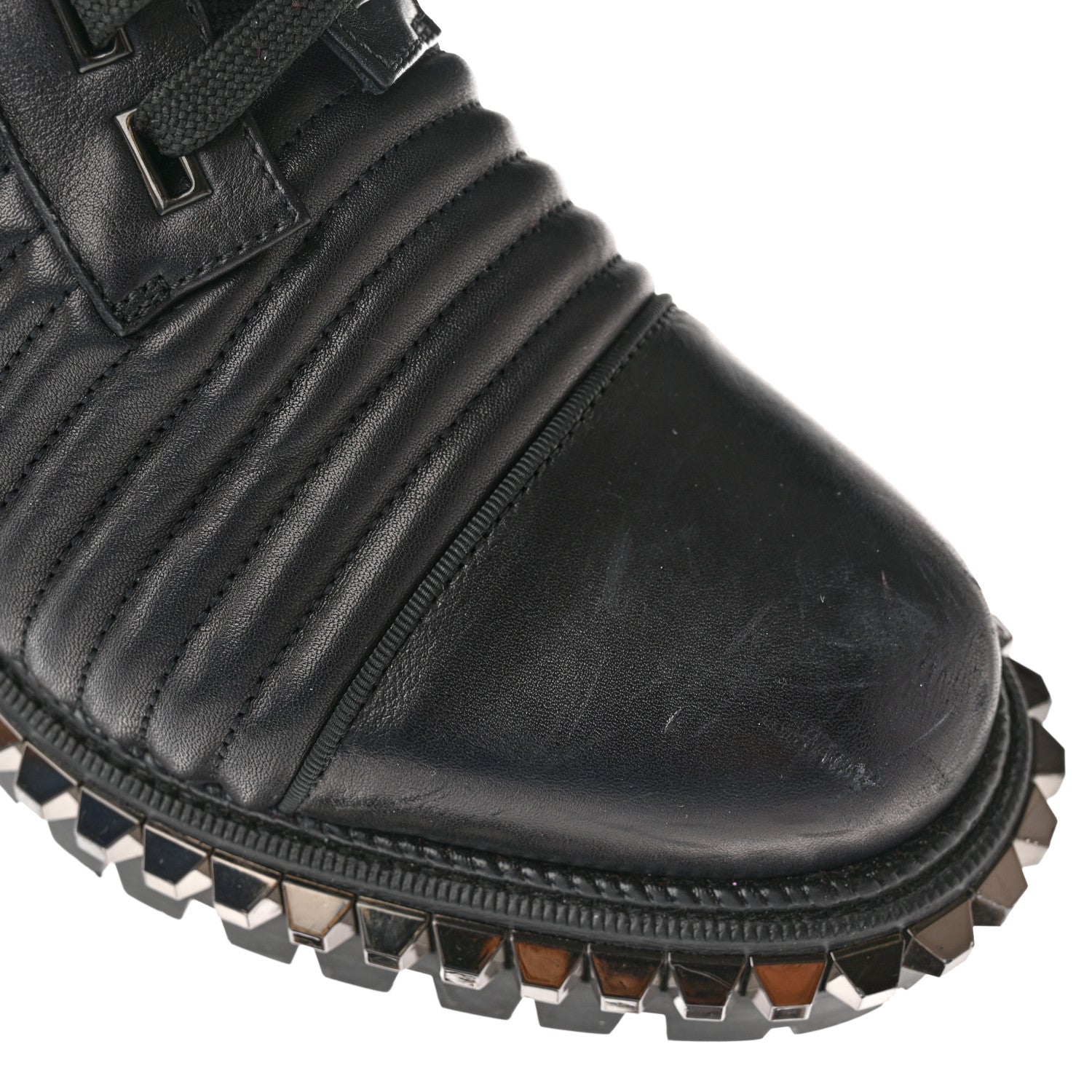 Christian Louboutin Calfskin Quilted Yetota Combat Boots 40 Black 10 of 15
