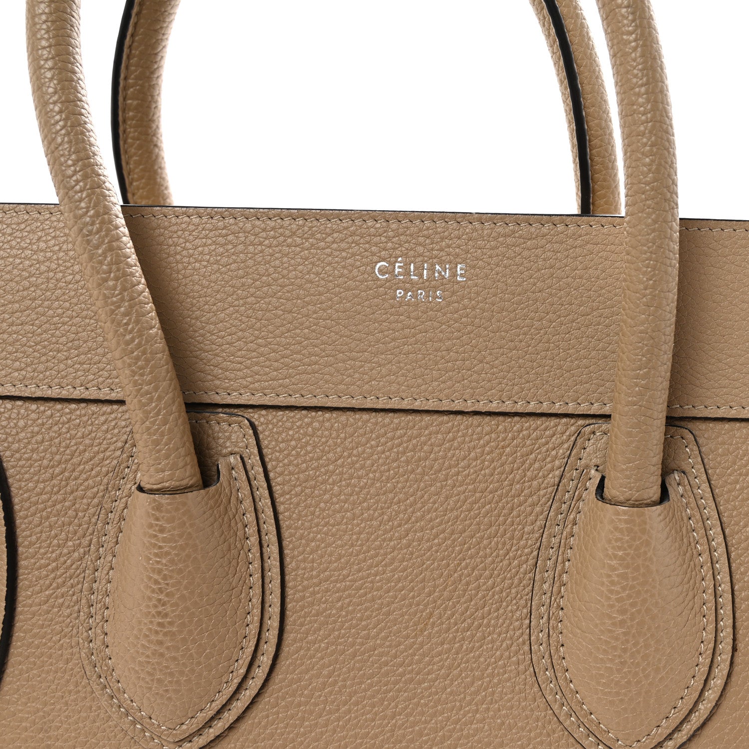 Celine Drummed Calfskin Mini Luggage Dune 7 of 9