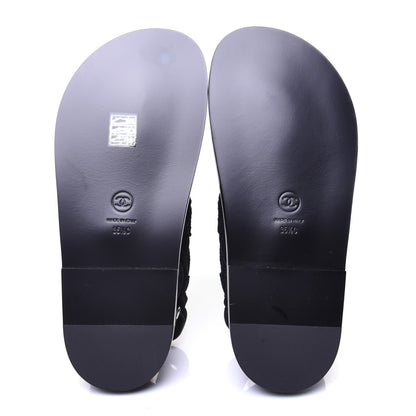 Chanel Fabric Velcro Dad Sandals 35.5 Black 10 of 12