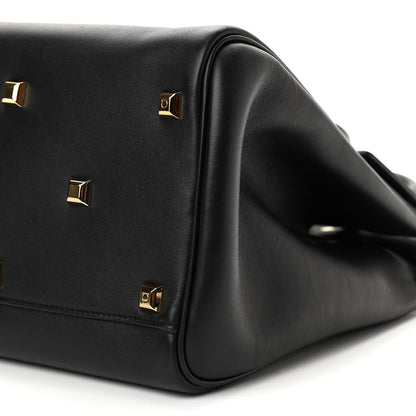 Salvatore Ferragamo Hammered Calfskin Medium Studio Bag Black 10 of 11