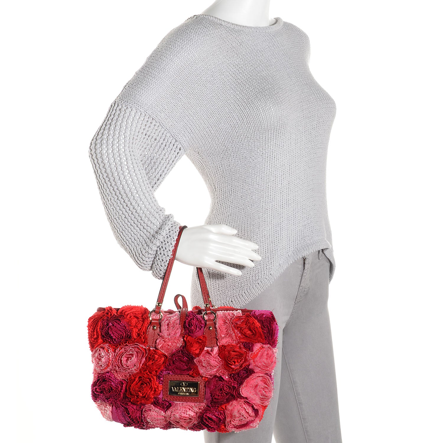 Valentino Garavani Rosier Small Tote Pink Red 2 of 9