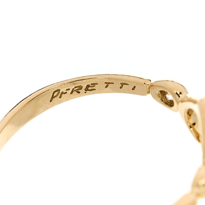 Tiffany 18K Yellow Gold Diamond Mini Elsa Peretti Open Heart Ring 53 6.25 4 of 5