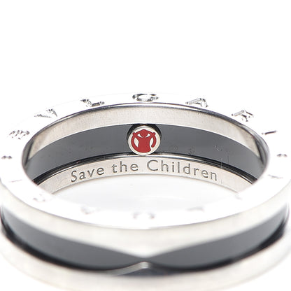 Bulgari Sterling Silver Ceramic Save The Children One-Band Ring 62 10 4 of 5
