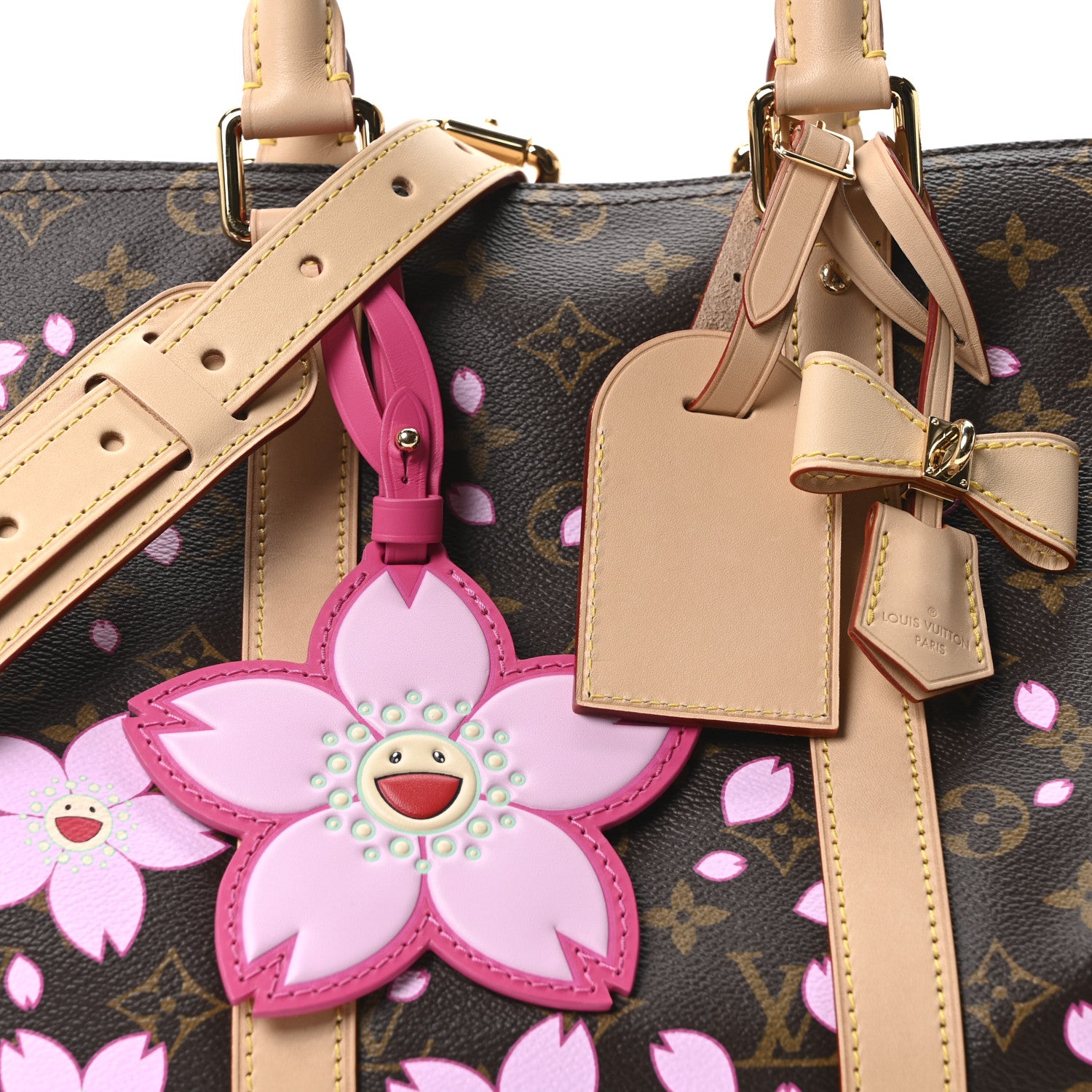 Louis Vuitton LV X TM Monogram Cherry Blossom Keepall Bandouliere 45 Sakura Brown 6 of 8