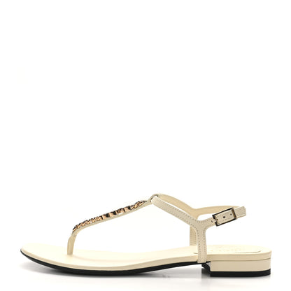 Gucci Patent Signoria Thong Sandals 39 Ivory 1 of 8
