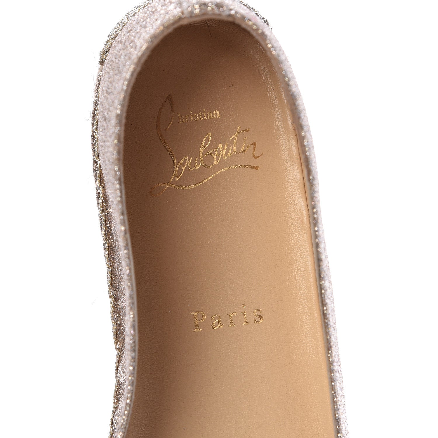 Christian Louboutin Glitter Aliochette Espadrilles 37 Gold 6 of 10