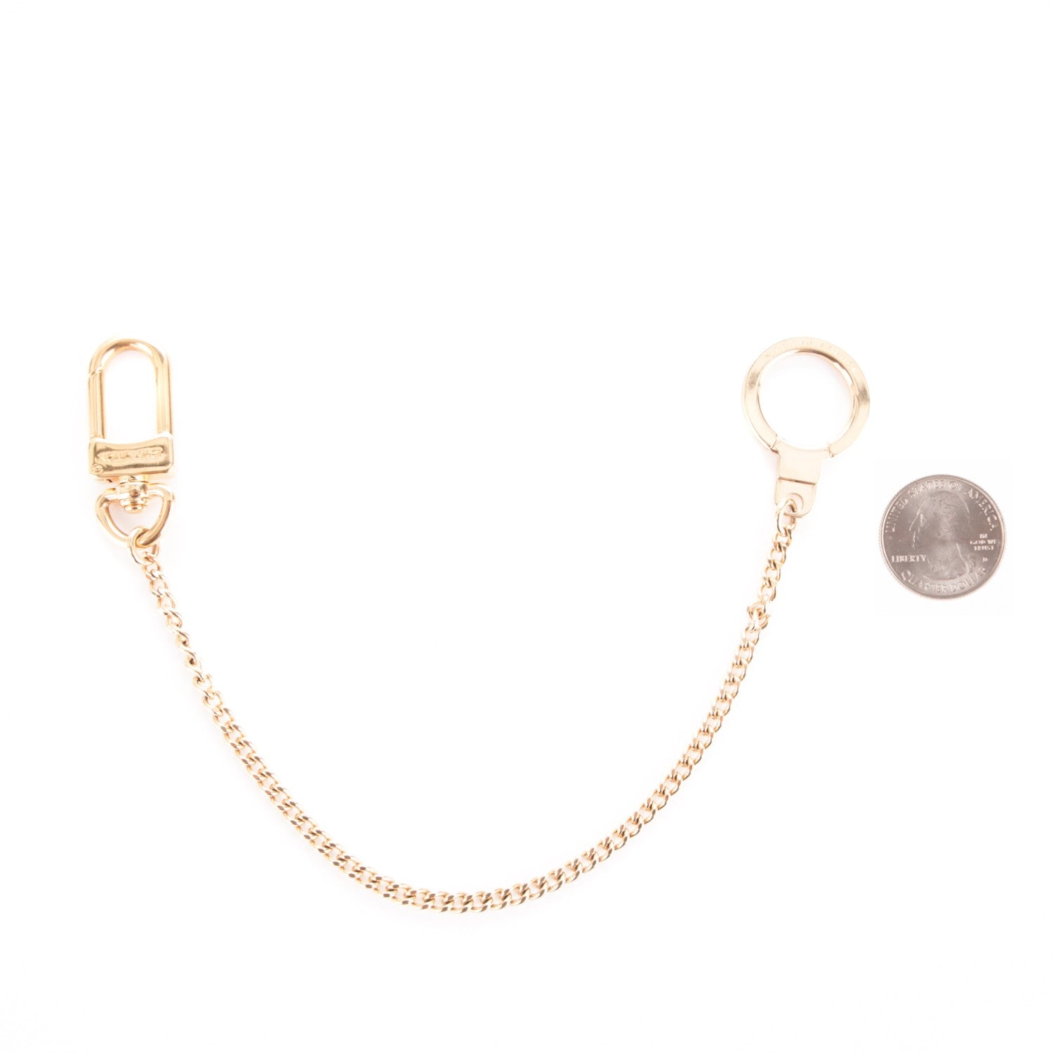 Louis Vuitton Metal Pochette Extender Key Ring Chain Gold 2 of 4