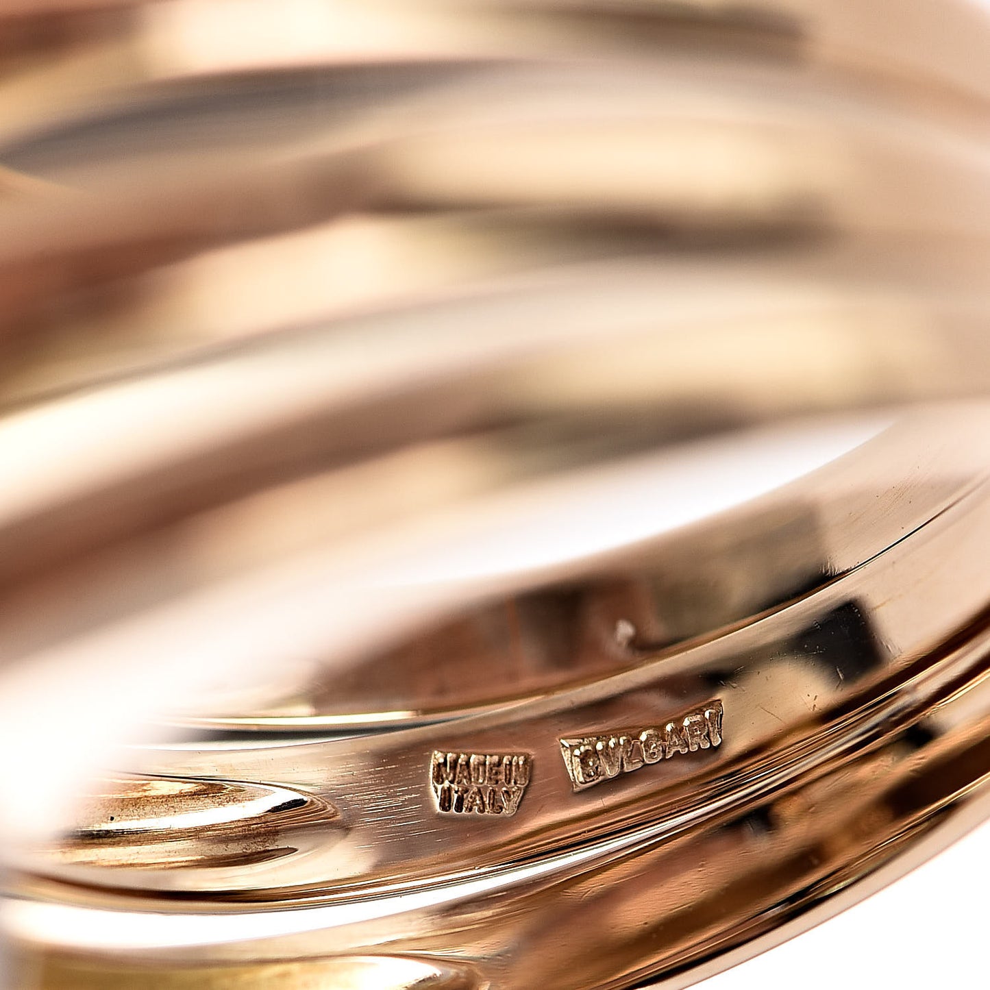 18K White Yellow Gold Triple Band Ring 54 6.75