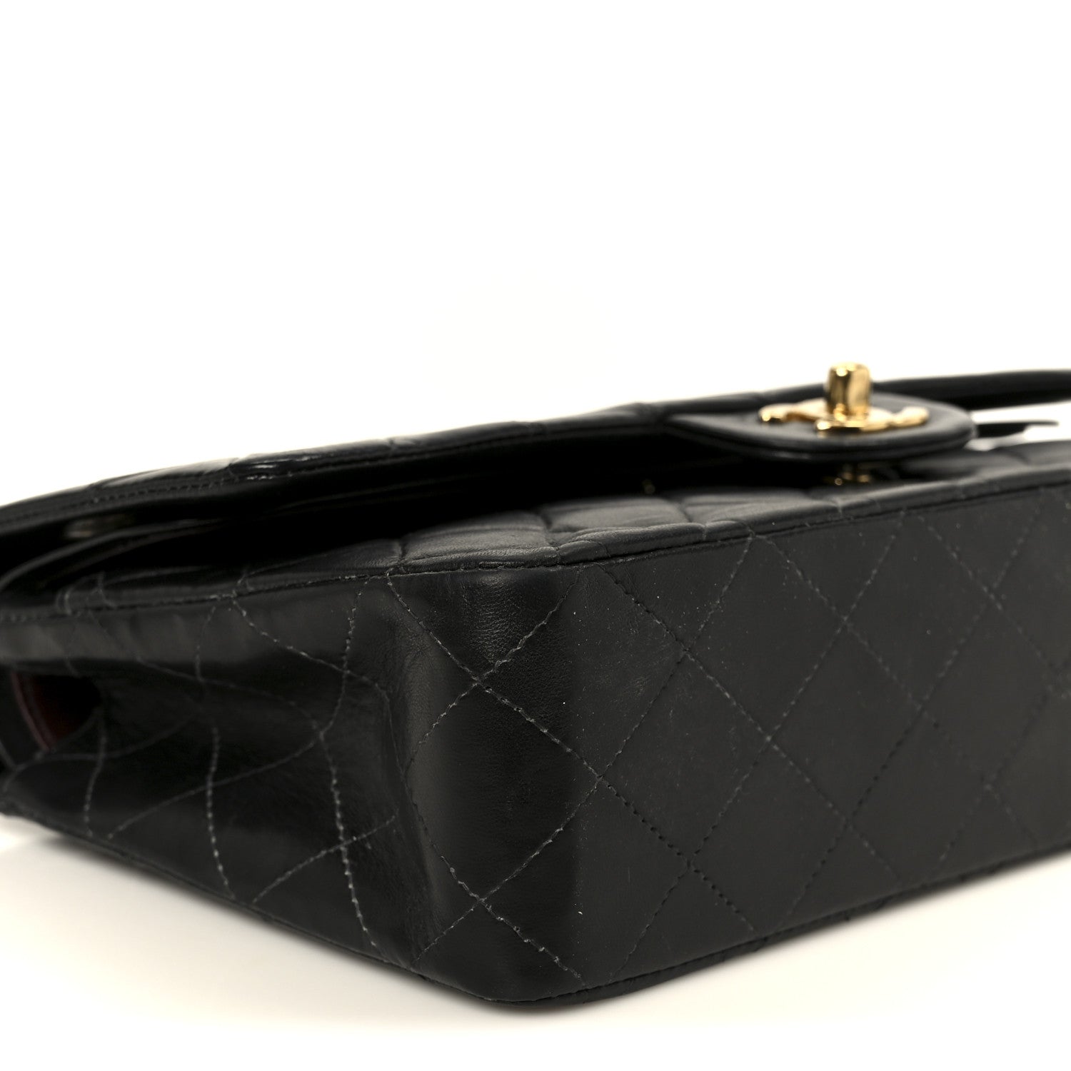 Chanel Lambskin Quilted Medium Double Flap Black 10 of 11