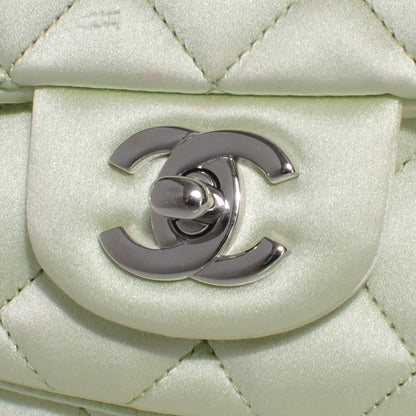 Chanel Satin Quilted Medium Flap Mint Green 5 of 9