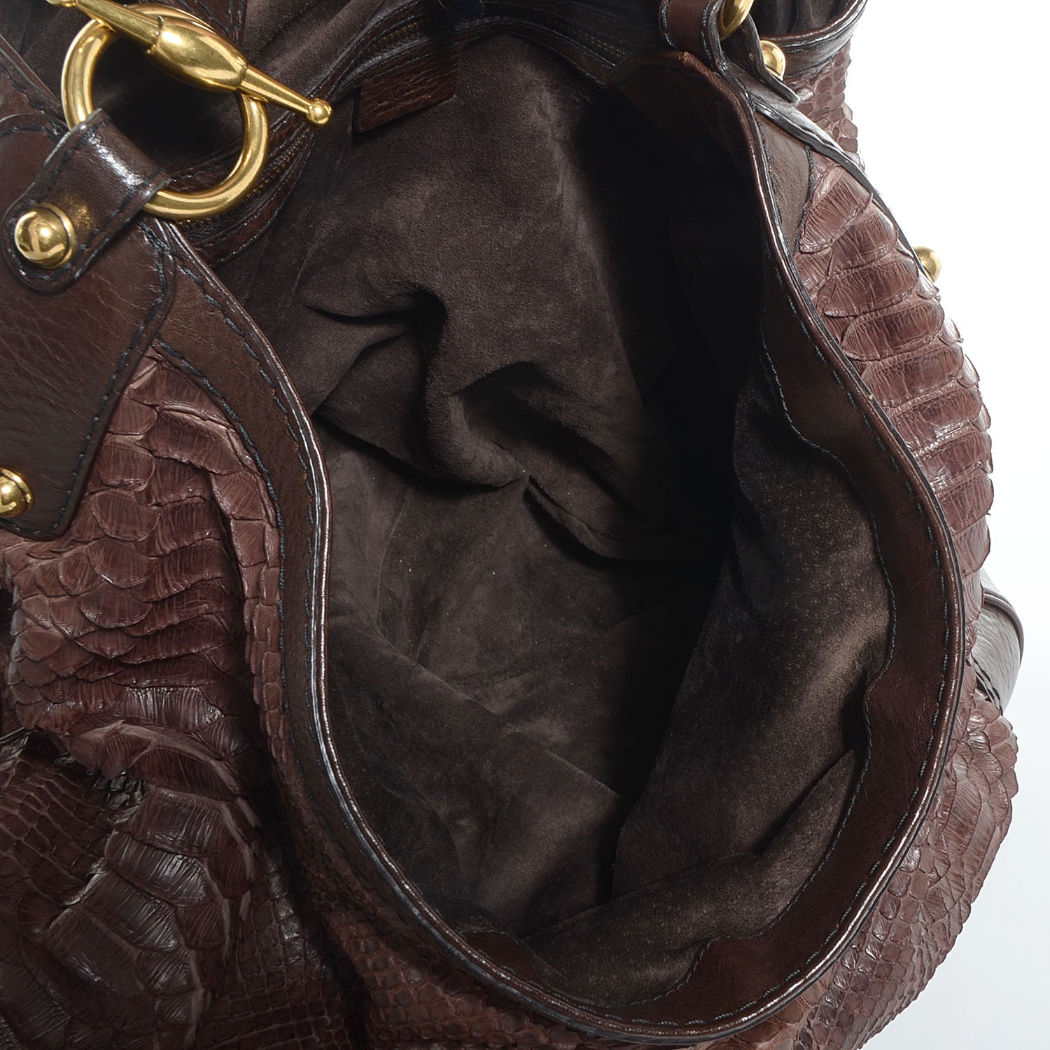 Gucci Python Large Jockey Hobo Brown 5 of 7
