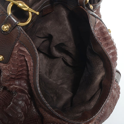 Gucci Python Large Jockey Hobo Brown 5 of 7