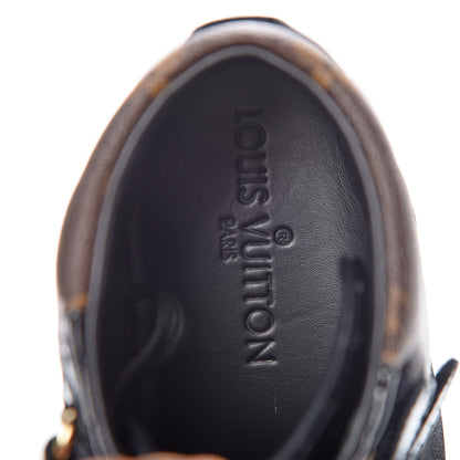 Louis Vuitton Suede Patent Monogram Move Up Sneakers 38 Black 8 of 12