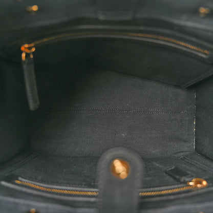 Versace Canvas Calfskin La Medusa Small Tote Black 5 of 12