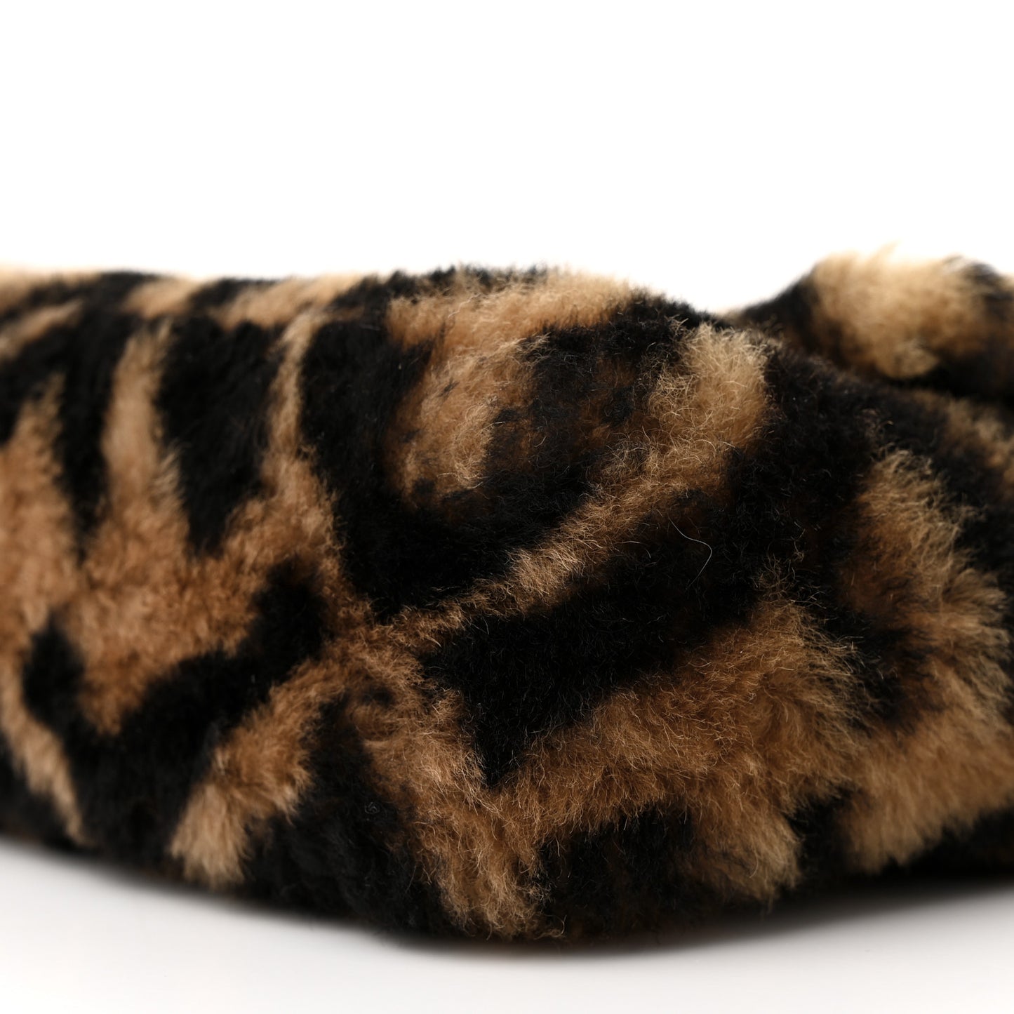 Shearling Vitello Dolce Macro FF 1974 Mini Baguette Tobacco Black
