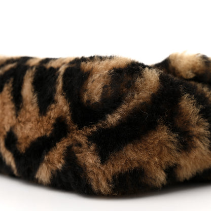 Fendi Shearling Vitello Dolce Macro FF 1974 Mini Baguette Tobacco Black 10 of 10