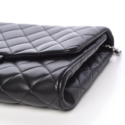 Chanel Lambskin Quilted Clutch With Chain Flap Black 9 of 10
