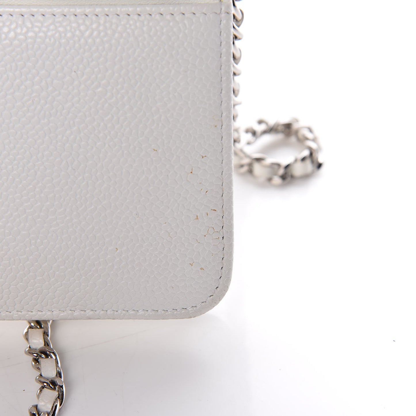 Caviar Timeless CC Wallet on Chain WOC White