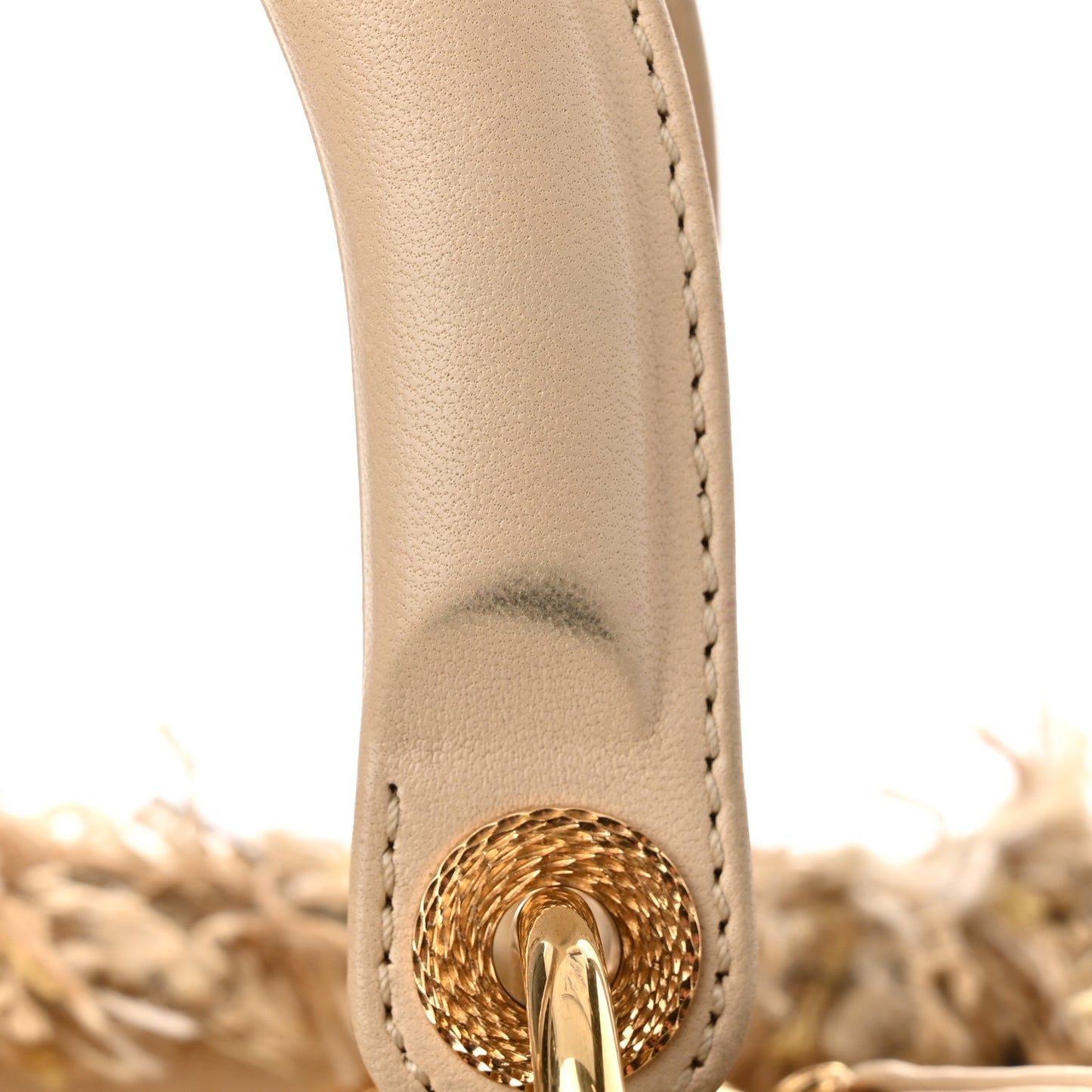 Tweed Crystal Fringe Medium Lady Dior Beige