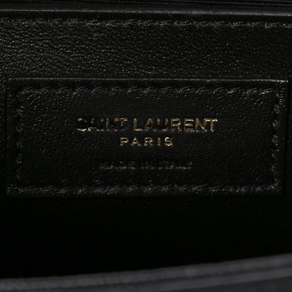 Saint Laurent Grain De Poudre Medium Classic Monogram Kate Satchel Black 6 of 10