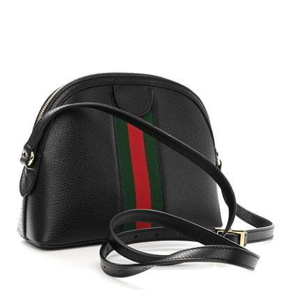 Gucci Calfskin GG Web Small Ophidia Dome Shoulder Bag Black 3 of 10