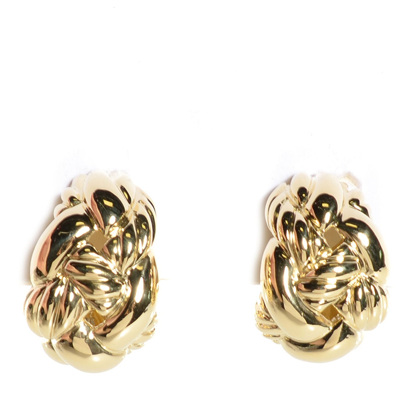 18K Yellow Gold Sculpted Cable Earrings