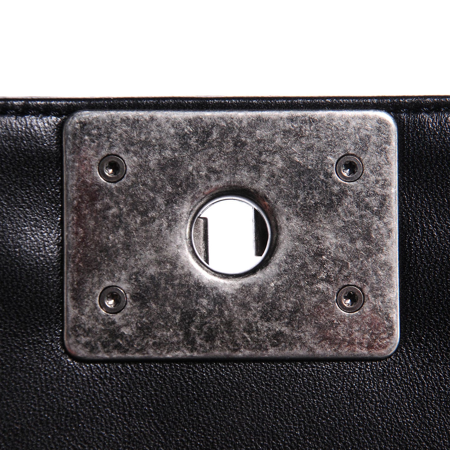 Lambskin Quilted Large Boy Flap Black