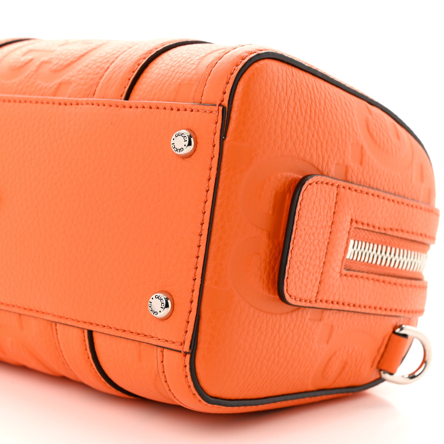Piuma Calfskin Jumbo GG Embossed Mini Duffle Bag Good Orange