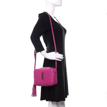 Saint Laurent Calfskin Matelasse Monogram Lou Camera Bag Electric Fuchsia 2 of 11
