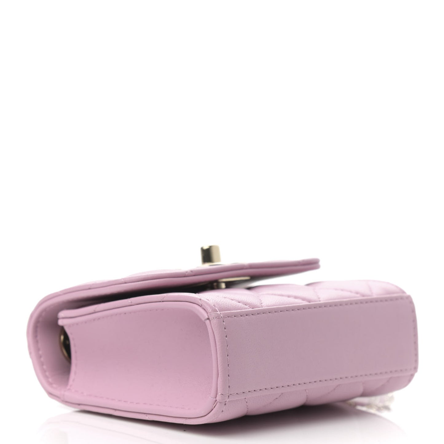 Lambskin Quilted Mini Trendy CC Clutch With Chain Light Pink
