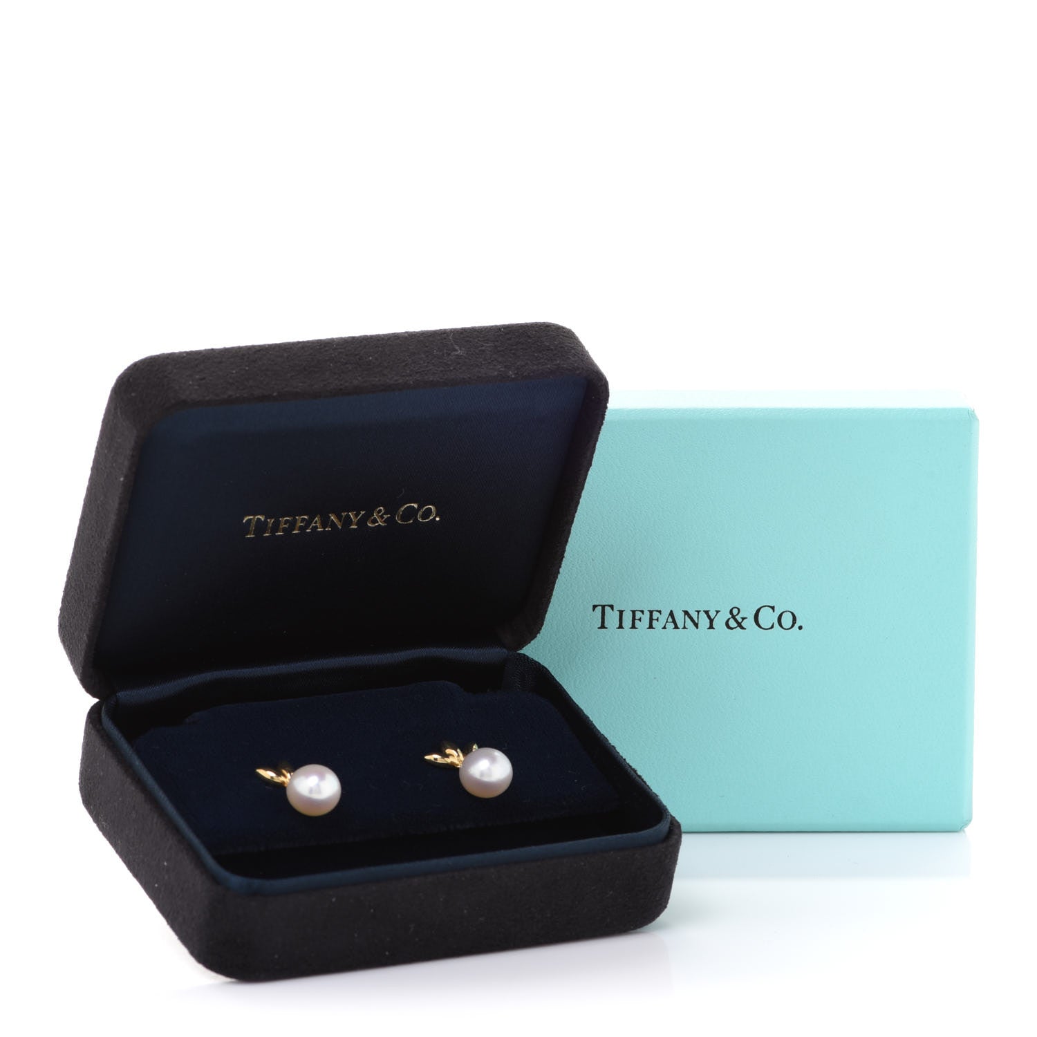 Tiffany 18K Yellow Gold Pearl Flower Earrings 5 of 5