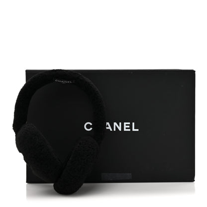 Chanel Shearling CC Ear Muffs Black 6 of 6