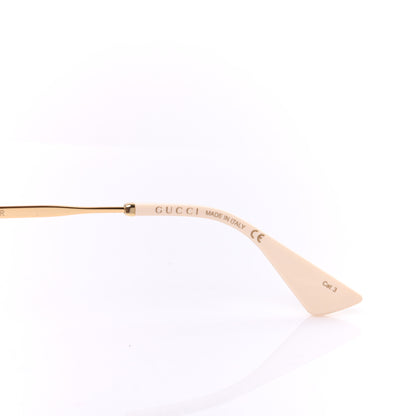 Gucci Metal Crystal Geometrical Frame Sunglasses GG0898S Silver Gold 5 of 9