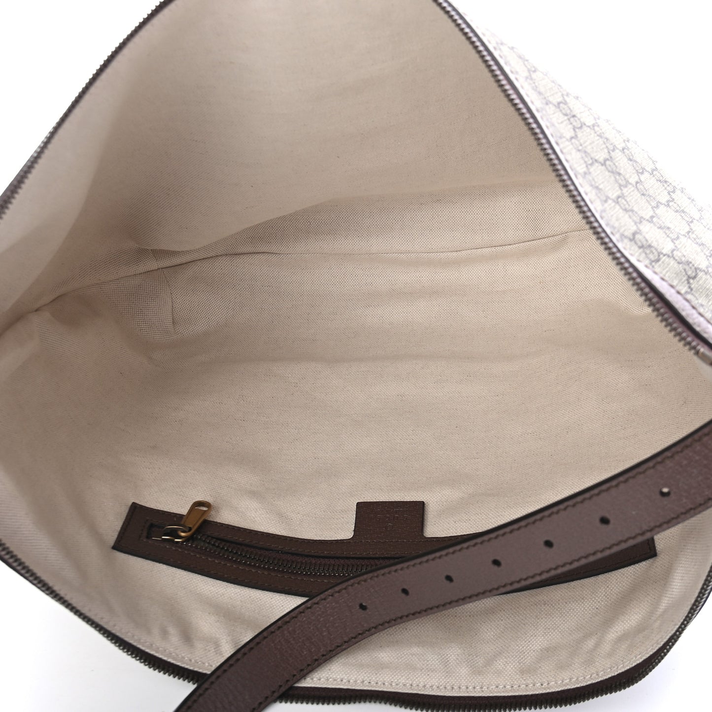 GG Supreme Monogram Web Ophidia Half Moon Hobo Brown