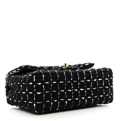 Chanel Wool Tweed Quilted Mini Rectangular Flap Black White 4 of 11